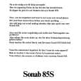 SME SONAB85S Instrukcja Obsługi