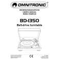 OMNITRONIC BD-1350 V13 Instrukcja Obsługi